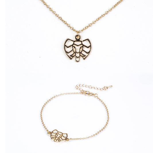 Pozlátené Zliatinové Sada ( Náhrdelník+Náramok )