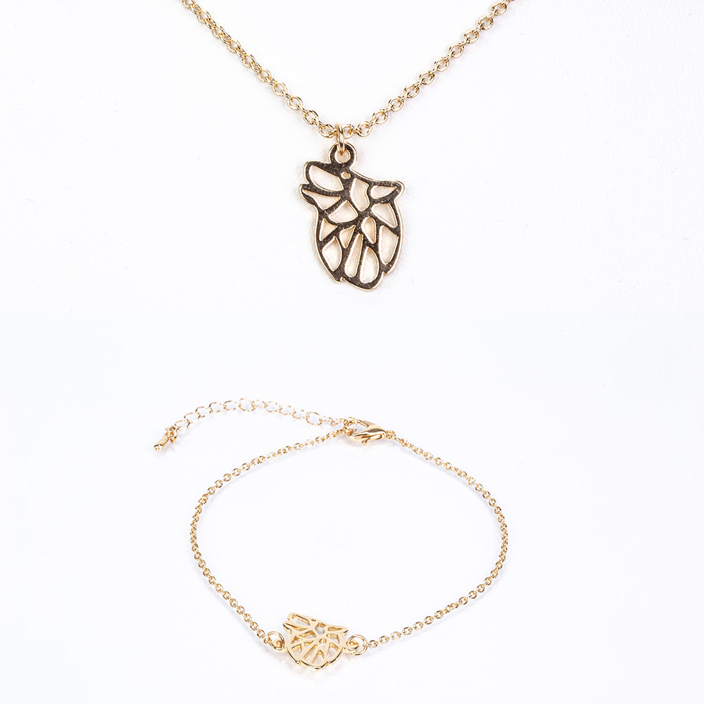 Pozlátené Zliatinové Sada ( Náhrdelník+Náramok )