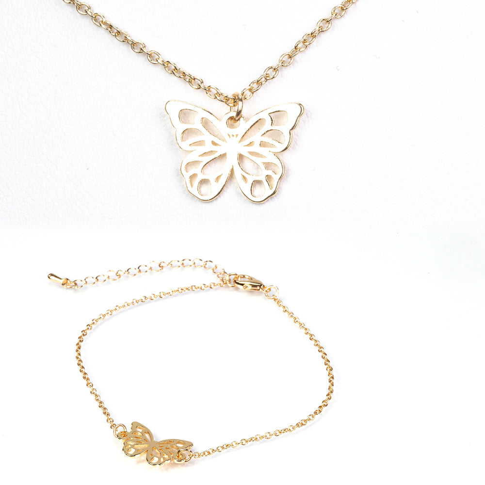 Pozlátené Zliatinové Sada ( Náhrdelník+Náramok )