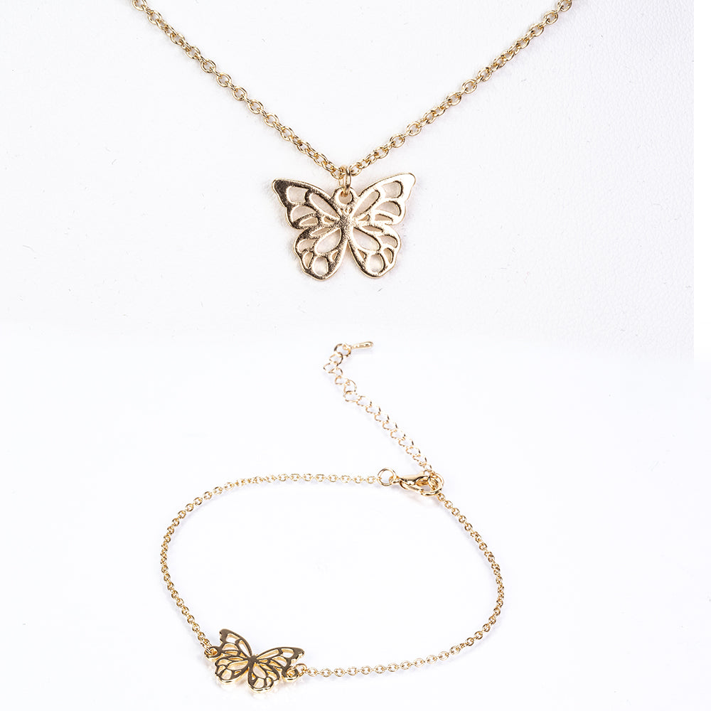 Pozlátené Zliatinové Sada ( Náhrdelník+Náramok ) 1 