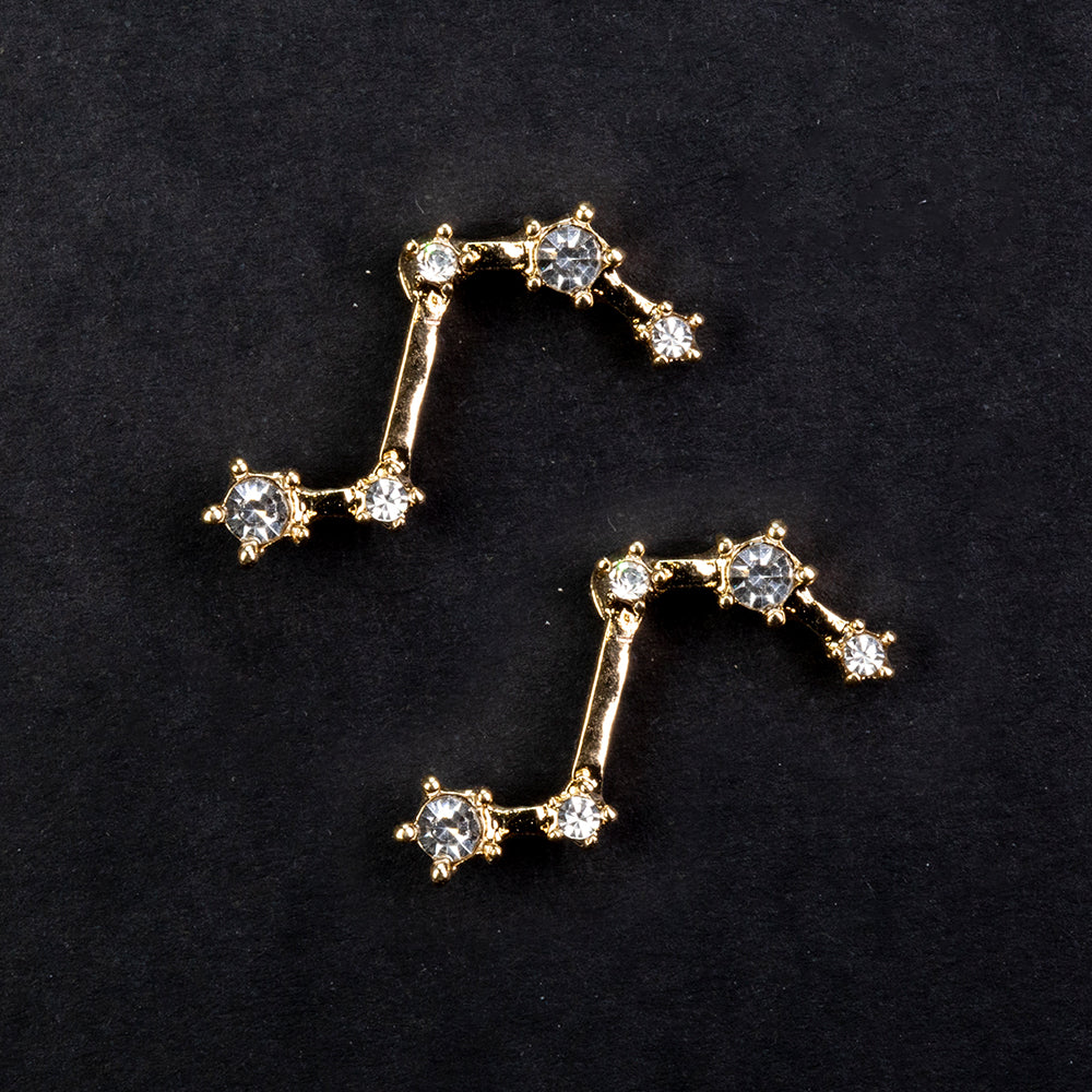 Baran Pozlátené Zliatinové Náušnice s Bielym Emporia® Krištáľom