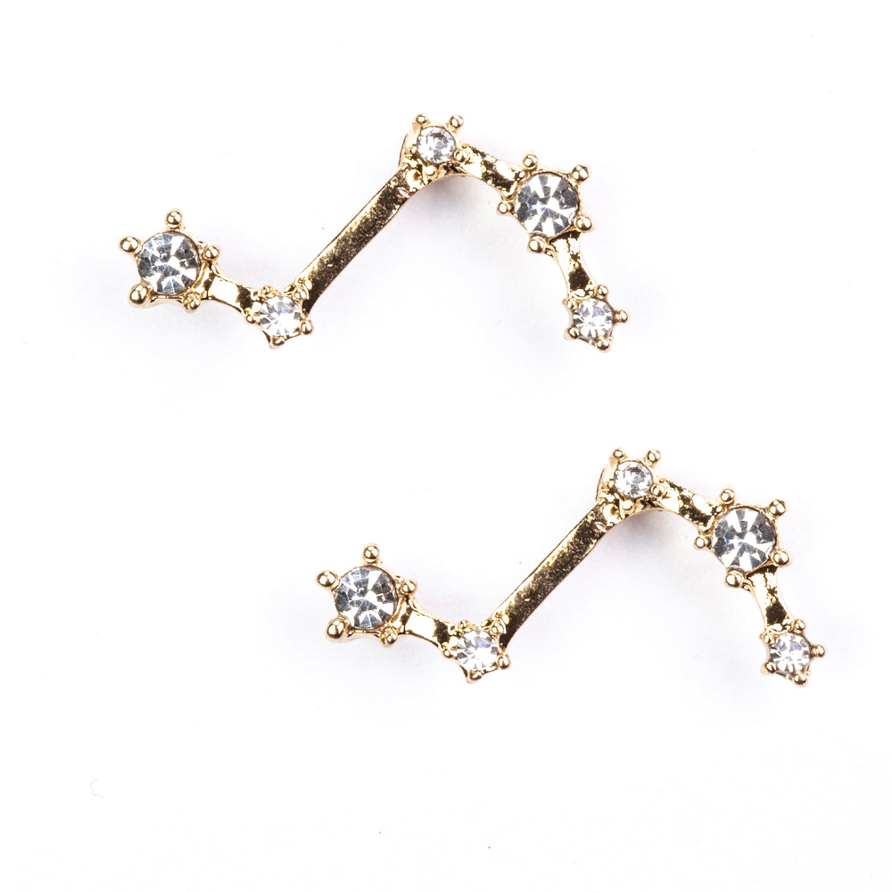 Baran Pozlátené Zliatinové Náušnice s Bielym Emporia® Krištáľom 3 