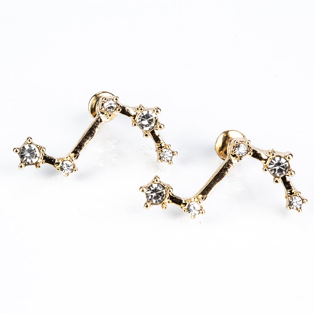 Baran Pozlátené Zliatinové Náušnice s Bielym Emporia® Krištáľom