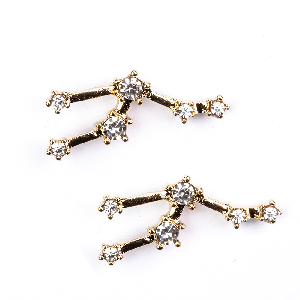 Býk Pozlátené Zliatinové Náušnice s Bielym Emporia® Krištáľom 3 