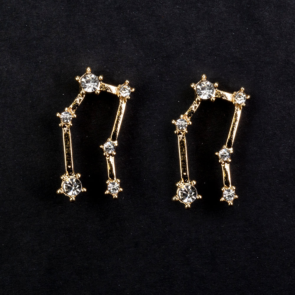 Blíženci Pozlátené Zliatinové Náušnice s Bielym Emporia® Krištáľom