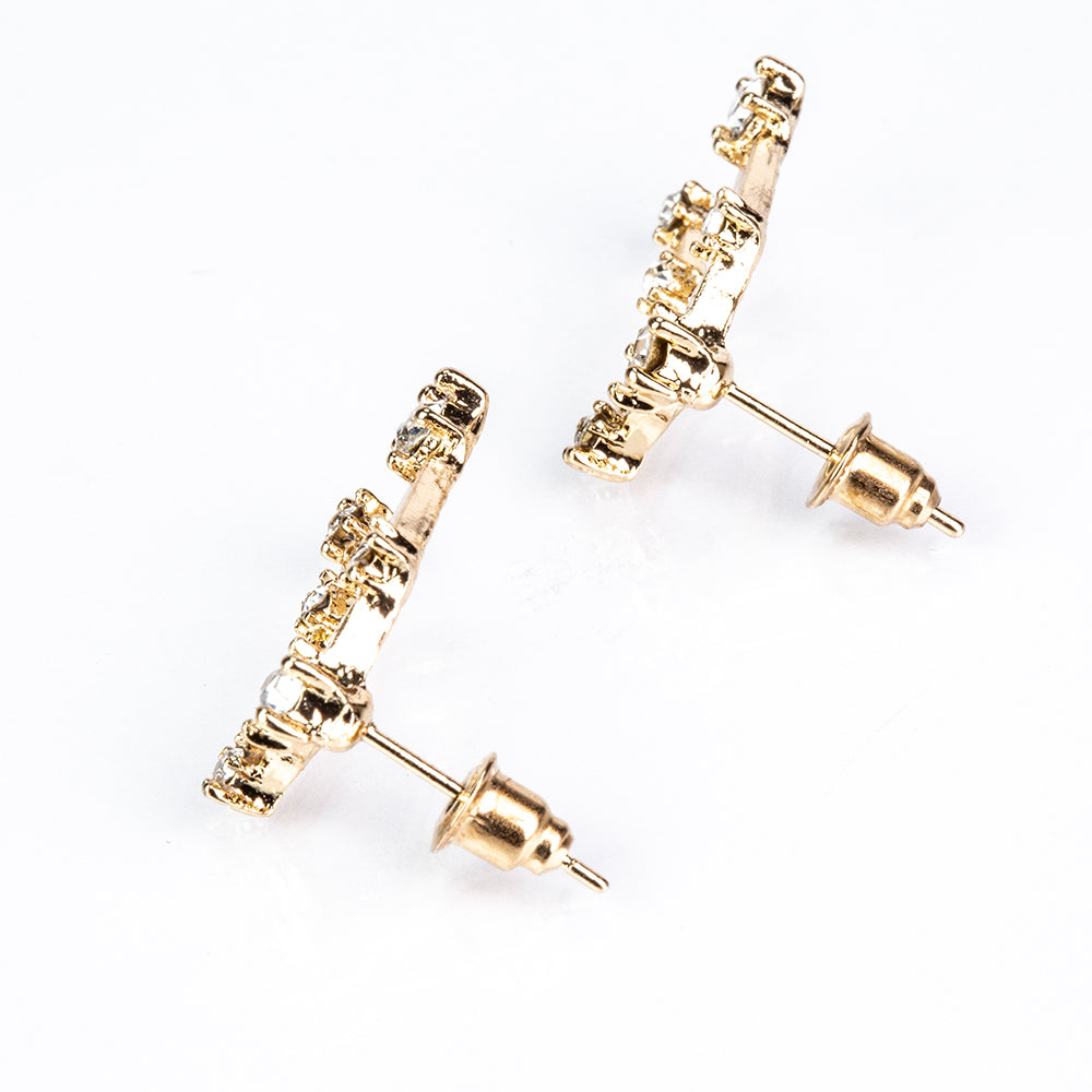 Blíženci Pozlátené Zliatinové Náušnice s Bielym Emporia® Krištáľom 5 