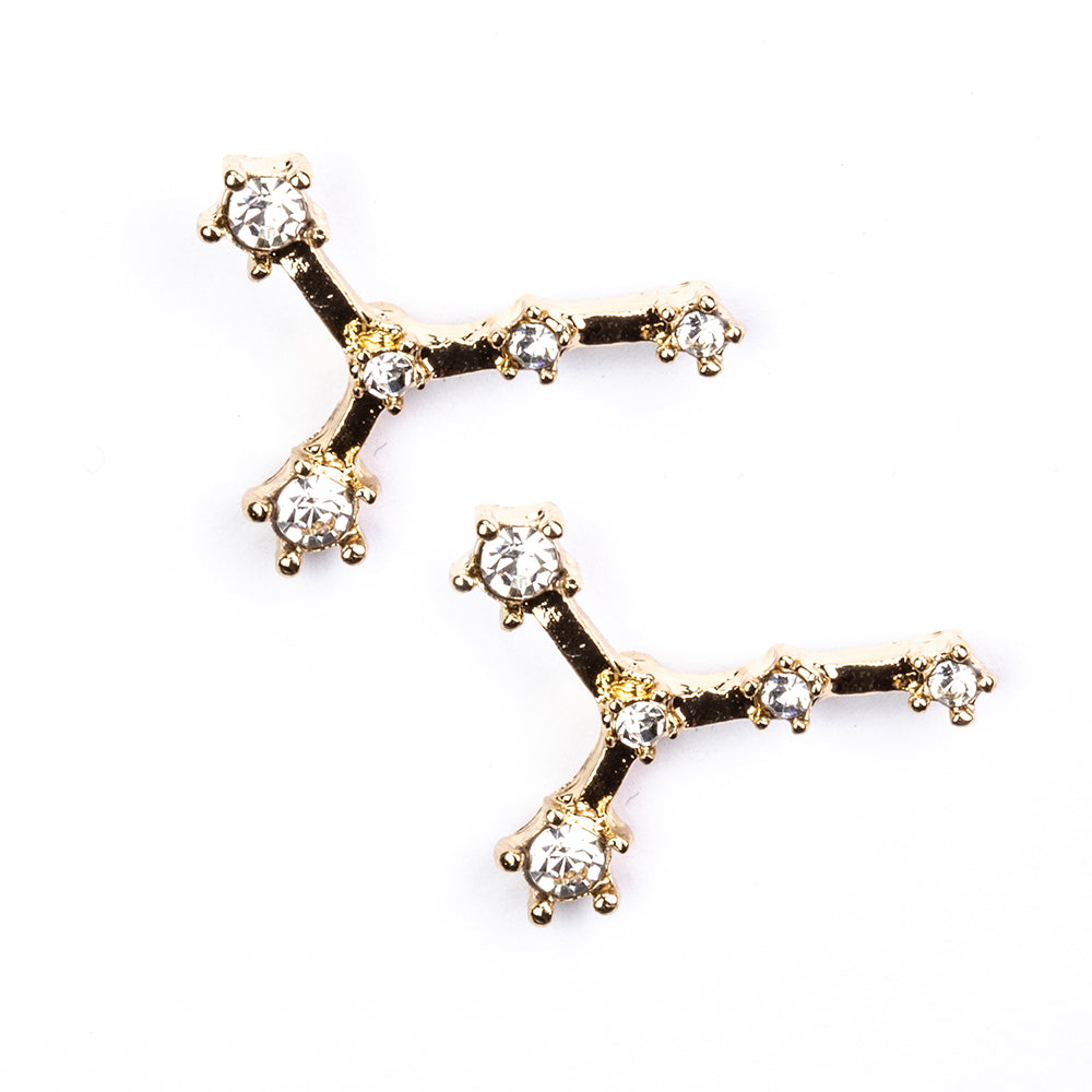 Rak Pozlátené Zliatinové Náušnice s Bielym Emporia® Krištáľom 3 