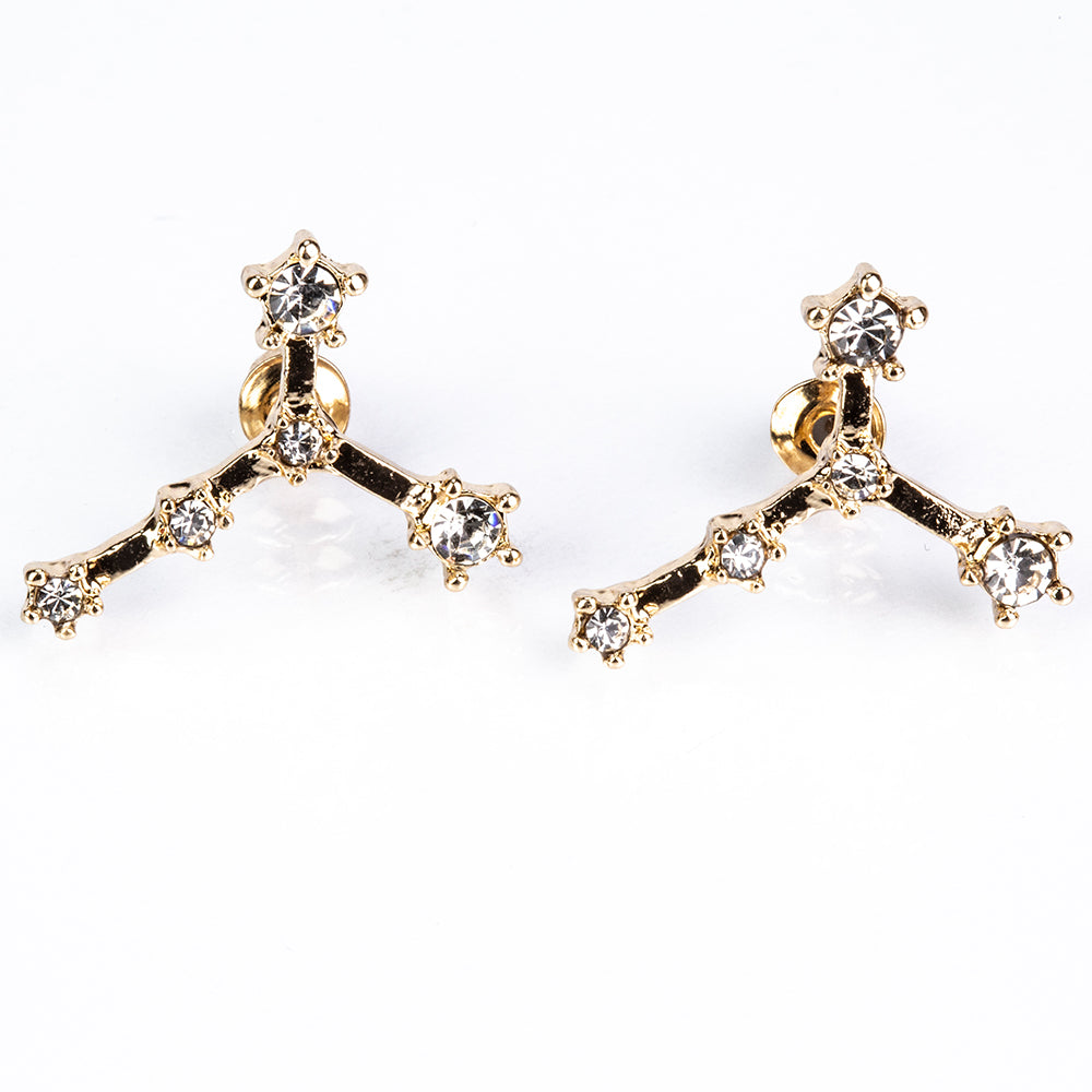 Rak Pozlátené Zliatinové Náušnice s Bielym Emporia® Krištáľom