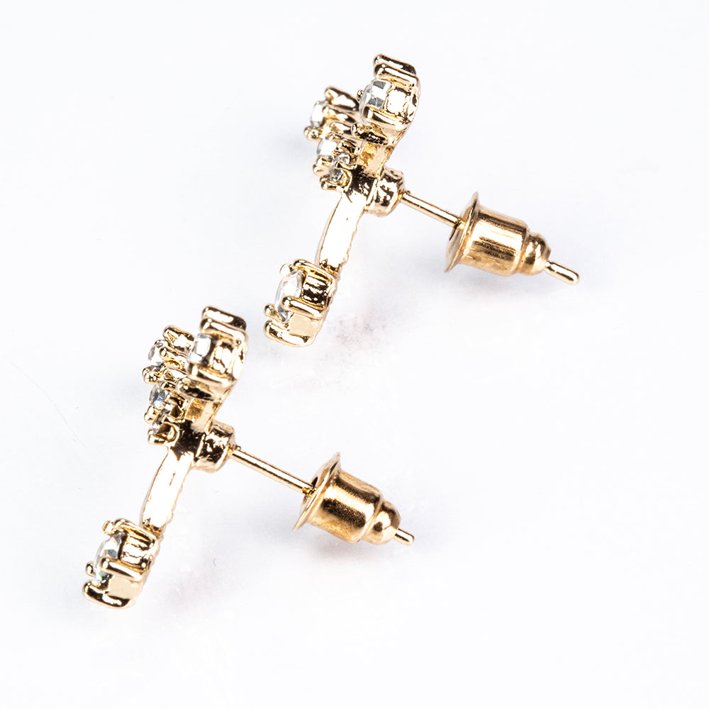 Rak Pozlátené Zliatinové Náušnice s Bielym Emporia® Krištáľom 5 