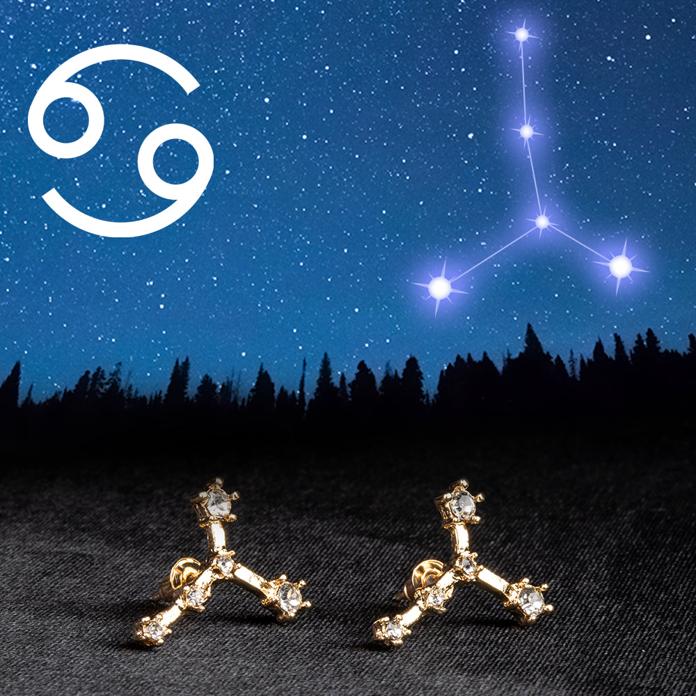 Rak Pozlátené Zliatinové Náušnice s Bielym Emporia® Krištáľom 1 