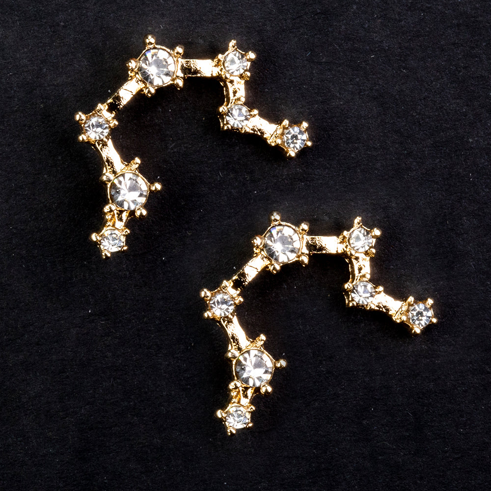 Vodnár Pozlátené Zliatinové Náušnice s Bielym Emporia® Krištáľom