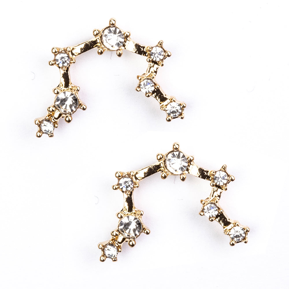 Vodnár Pozlátené Zliatinové Náušnice s Bielym Emporia® Krištáľom 3 