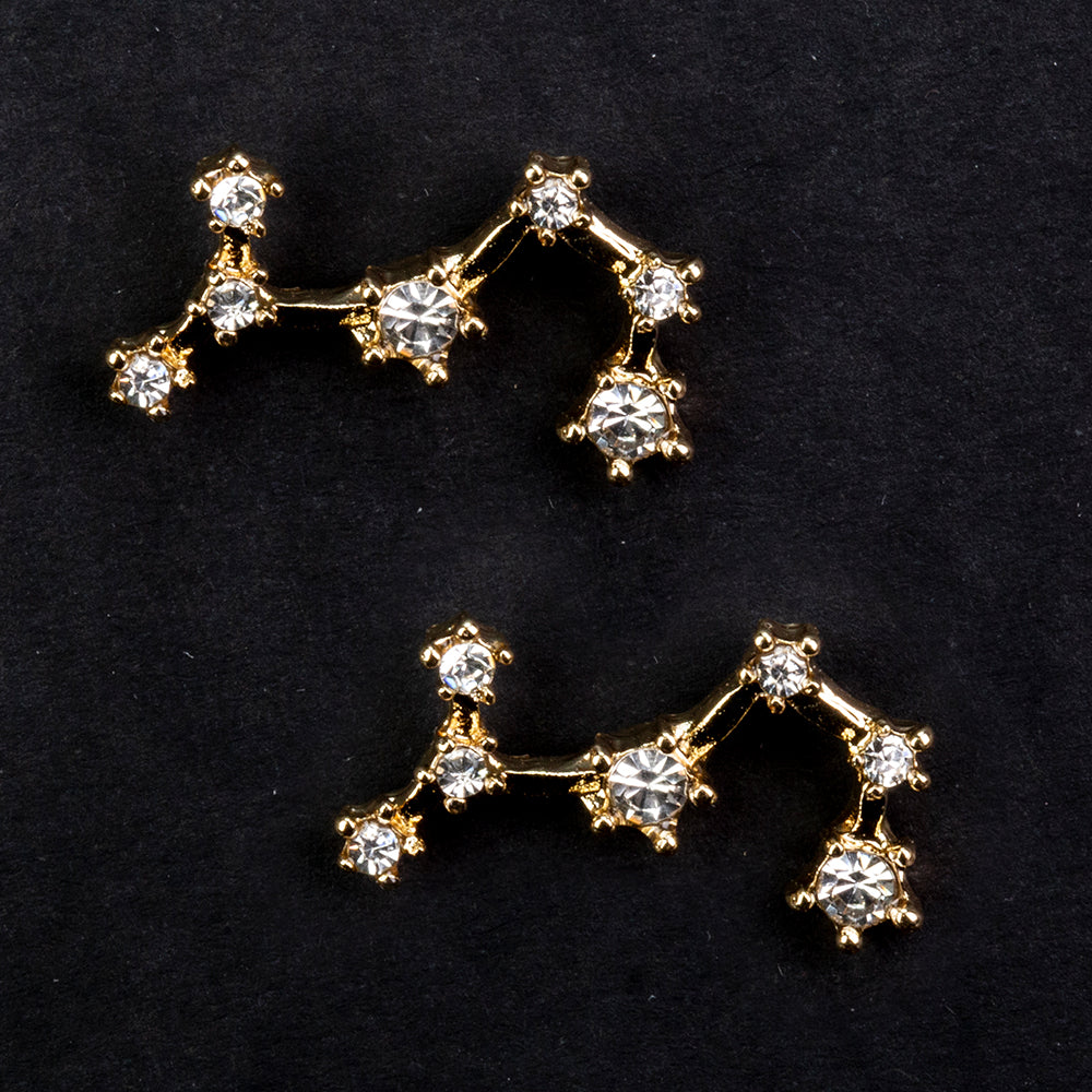 Škorpión Pozlátené Zliatinové Náušnice s Bielym Emporia® Krištáľom