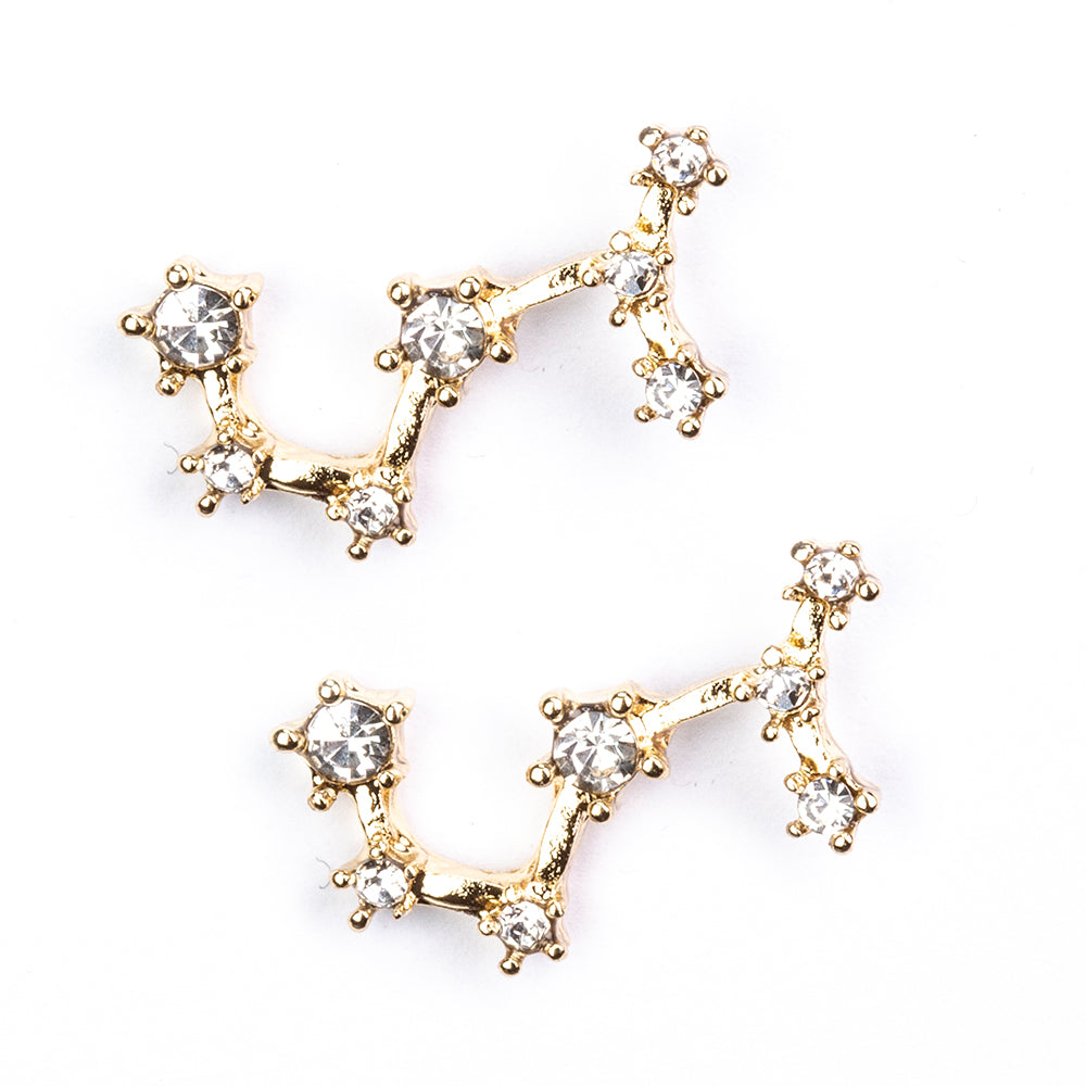 Škorpión Pozlátené Zliatinové Náušnice s Bielym Emporia® Krištáľom 3 