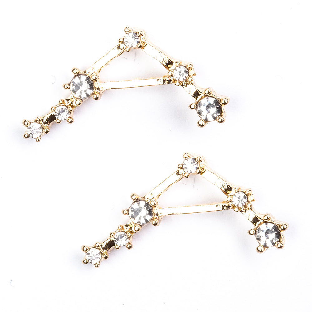 Váhy Pozlátené Zliatinové Náušnice s Bielym Emporia® Krištáľom 3 