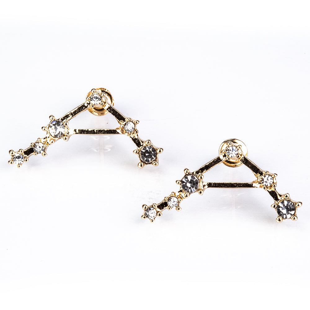 Váhy Pozlátené Zliatinové Náušnice s Bielym Emporia® Krištáľom 4 