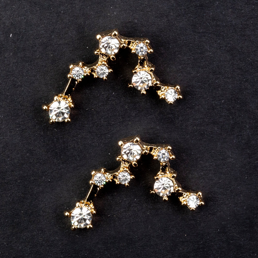 Ryby Pozlátené Zliatinové Náušnice s Bielym Emporia® Krištáľom 2 