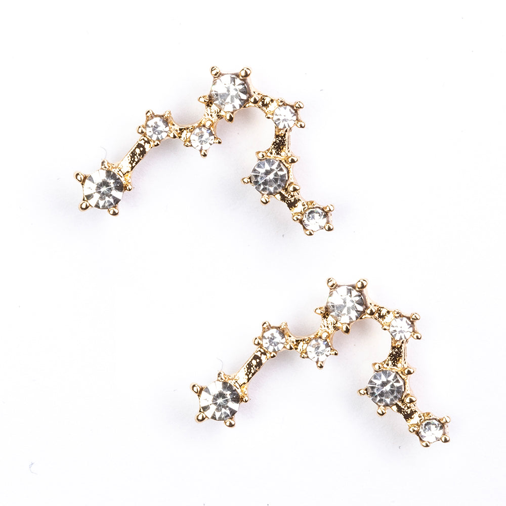 Ryby Pozlátené Zliatinové Náušnice s Bielym Emporia® Krištáľom 3 