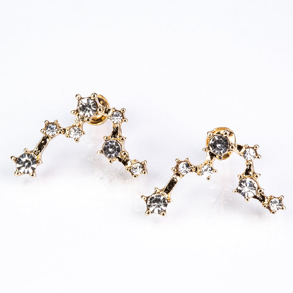 Ryby Pozlátené Zliatinové Náušnice s Bielym Emporia® Krištáľom