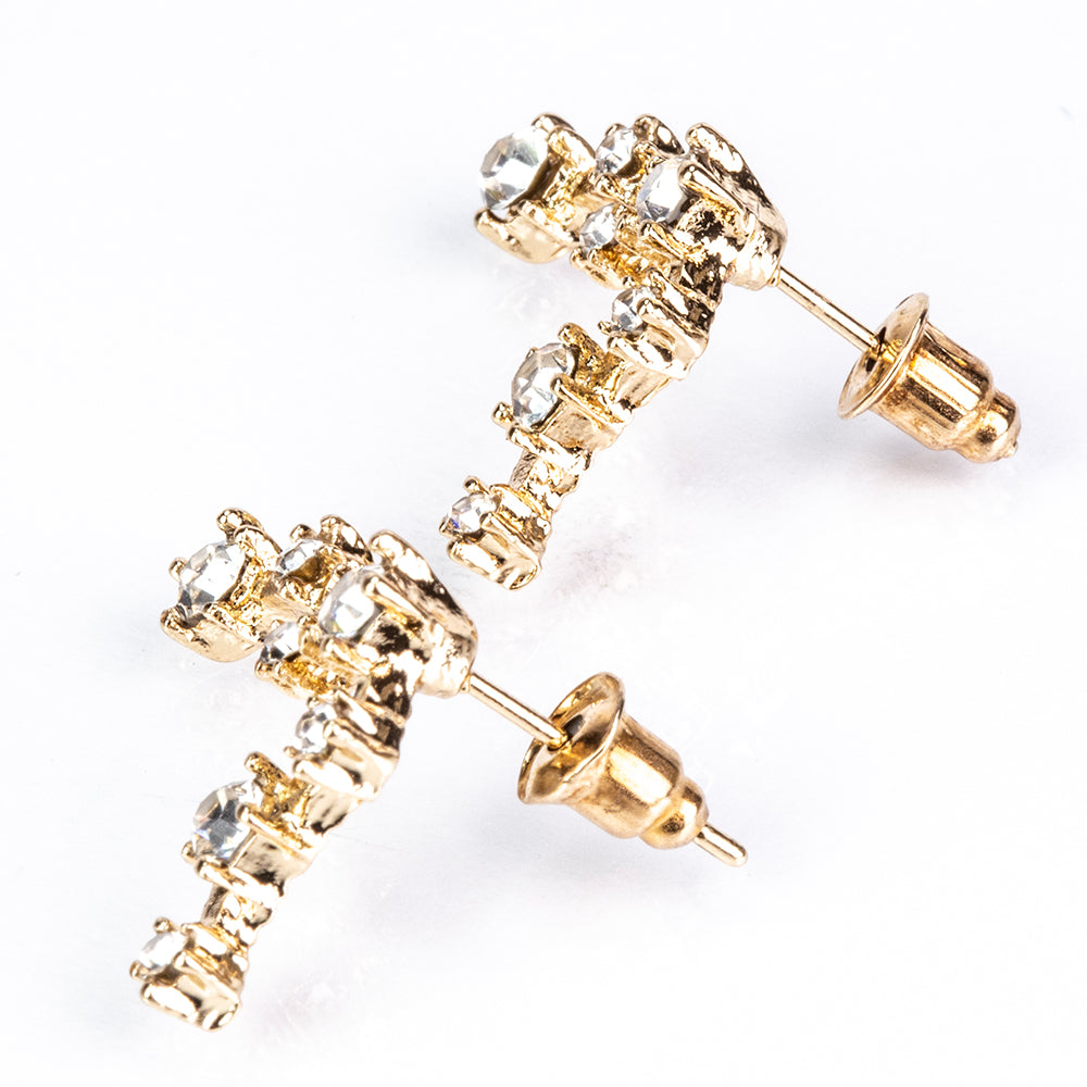 Ryby Pozlátené Zliatinové Náušnice s Bielym Emporia® Krištáľom 5 