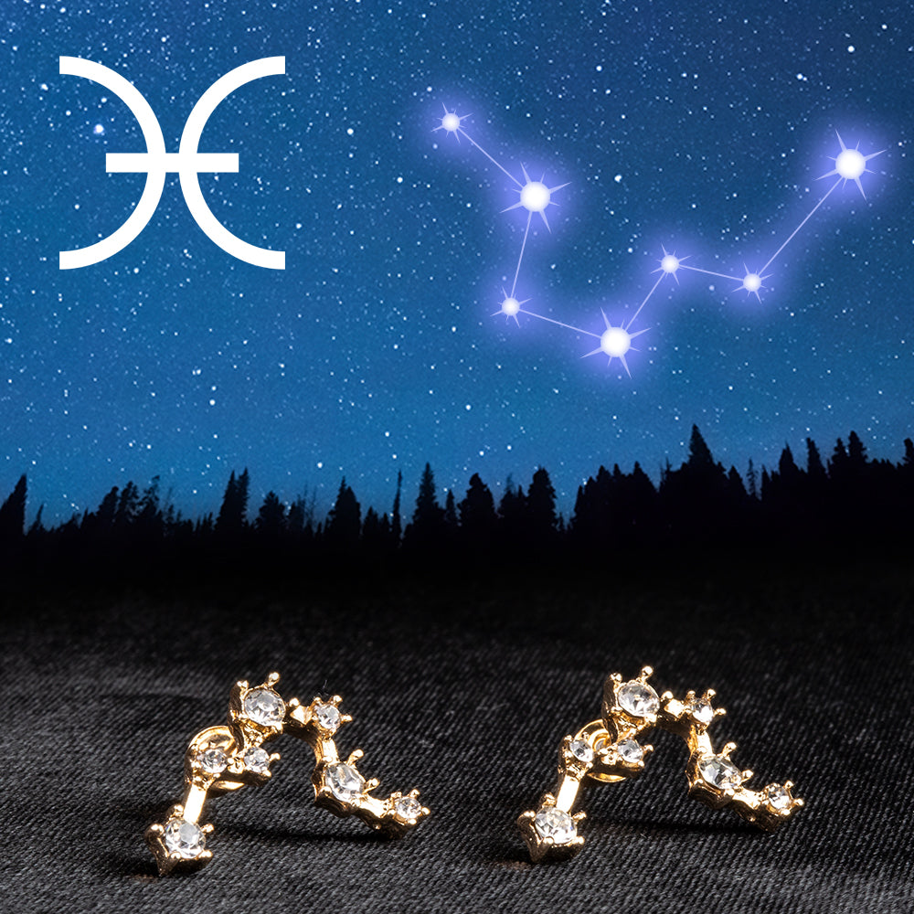 Ryby Pozlátené Zliatinové Náušnice s Bielym Emporia® Krištáľom 1 