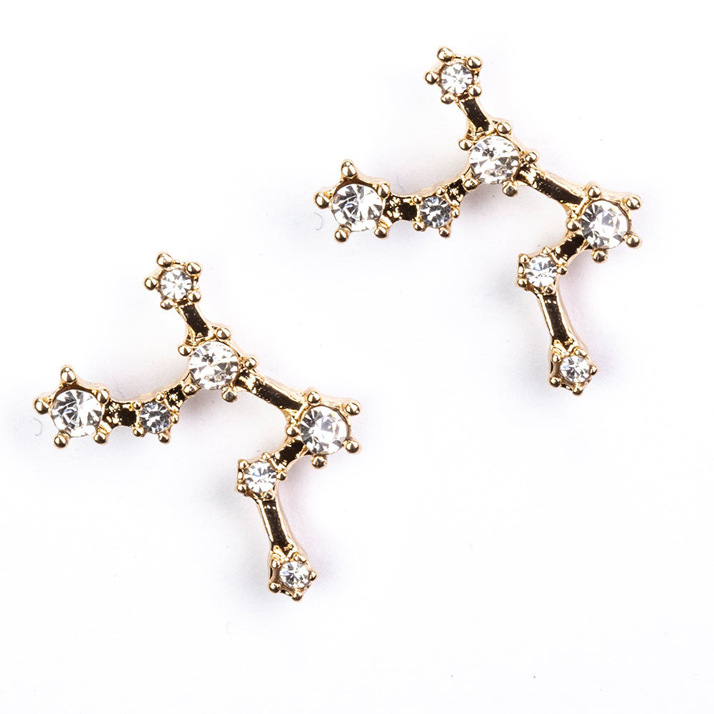 Panna Pozlátené Zliatinové Náušnice s Bielym Emporia® Krištáľom 3 