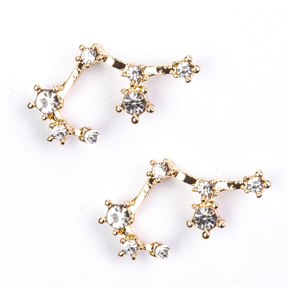 Strelec Pozlátené Zliatinové Náušnice s Bielym Emporia® Krištáľom 3 