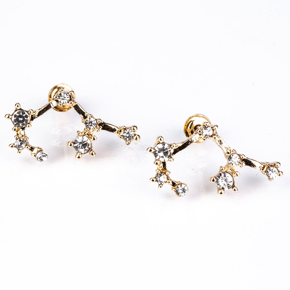 Strelec Pozlátené Zliatinové Náušnice s Bielym Emporia® Krištáľom 4 