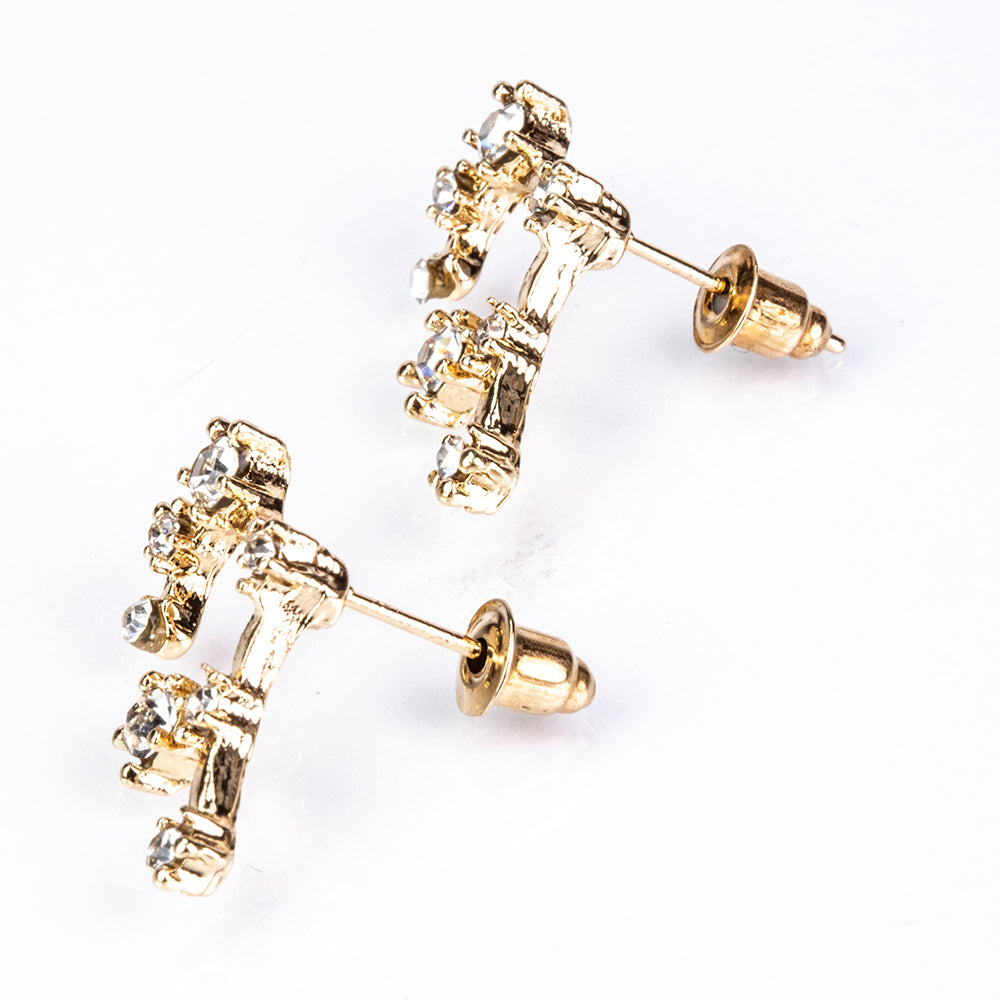 Strelec Pozlátené Zliatinové Náušnice s Bielym Emporia® Krištáľom 5 