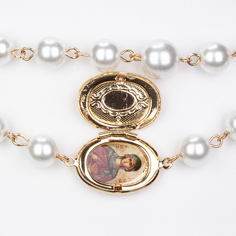 Pozlátený Zliatinový Náhrdelník s Sklenená perla 6 