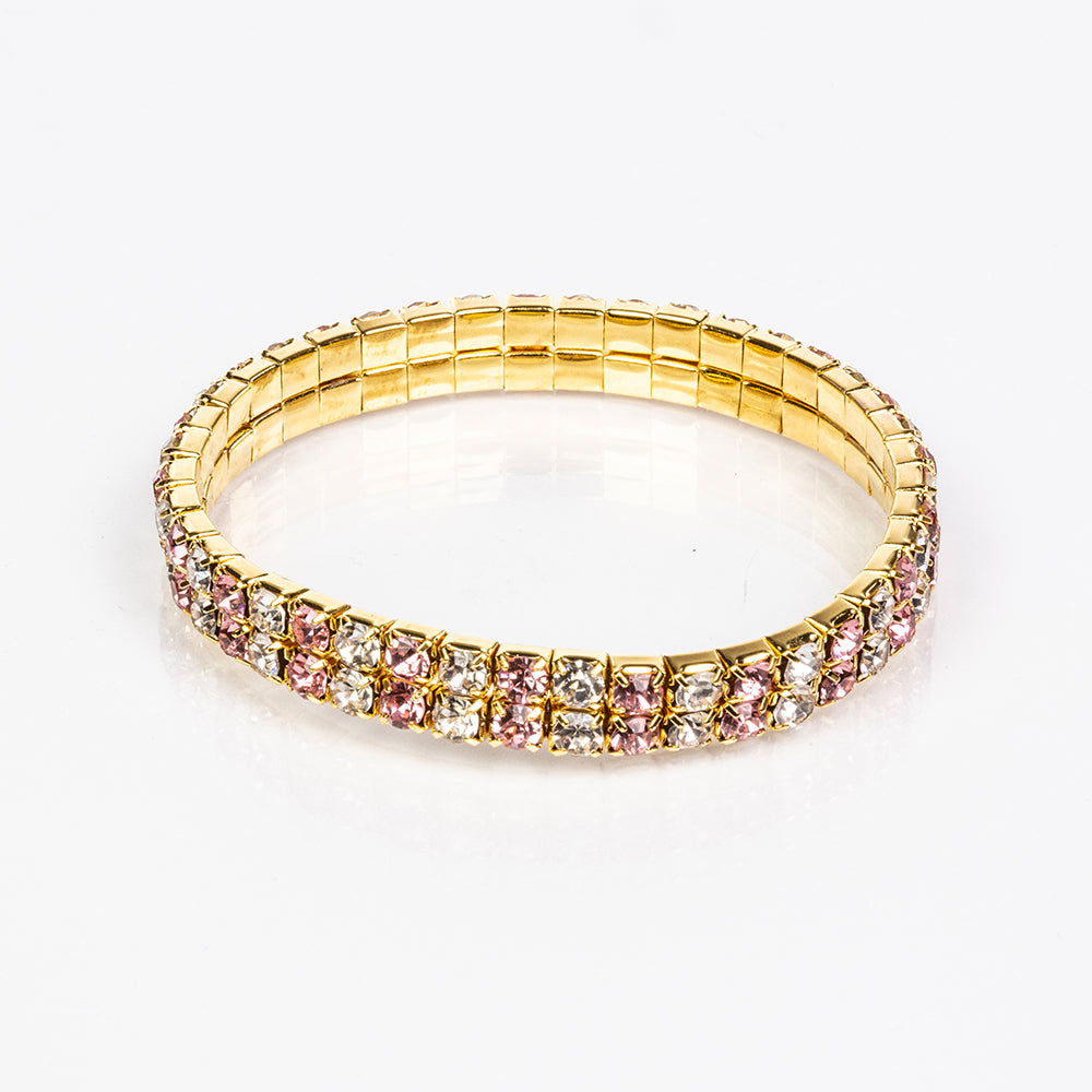 Kríž Pozlátené Zliatinové Sada s Ružovým Emporia® Krištáľom a Bielym Emporia® Krištáľom ( Náhrdelník+Náramok+Prsteň +Prívesok ) 2 