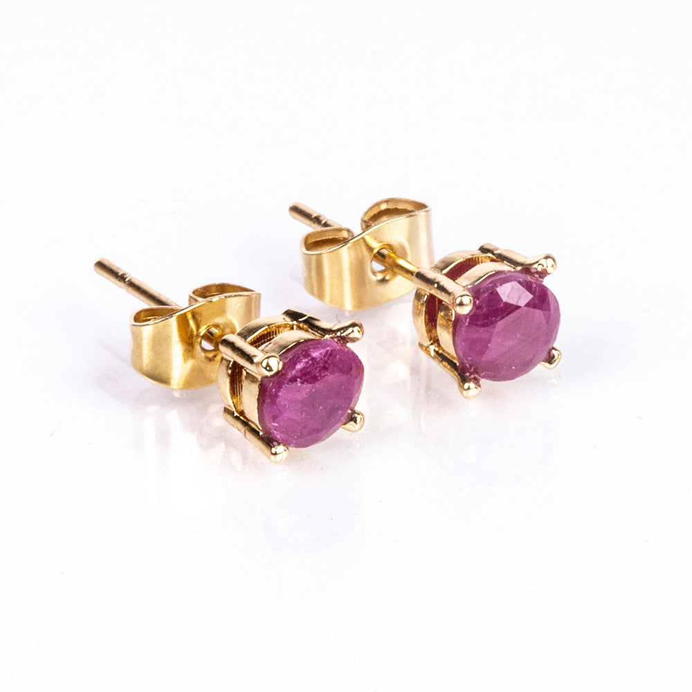 Pozlátené Zliatinové Sada s Rubínom a Bielym Emporia® Krištáľom ( Náhrdelník+Náušnice+Prsteň +Prívesok )