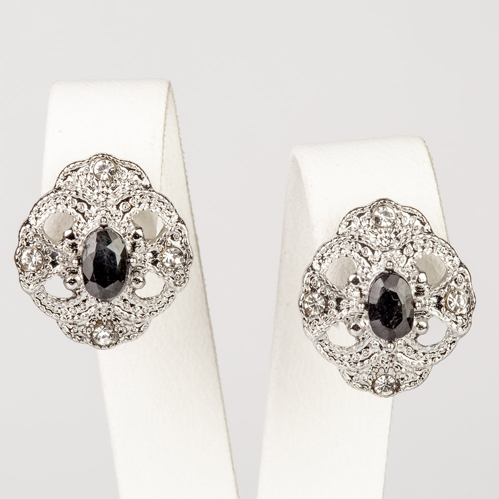 Pozlátené Zliatinové Sada s so Zafírom a Bielym Emporia® Krištáľom ( Náhrdelník+Náušnice+Prívesok ) 3 