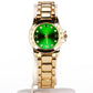 Pozlátený Zliatinový Hodinky s so Smaragdom a Bielym Emporia® Krištáľom ( Náhrdelník+Náušnice+Prívesok )