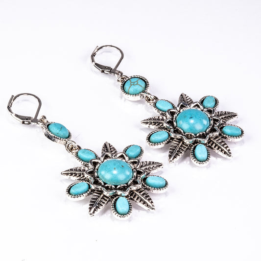 Pozlátené Zliatinové Sada s Tyrkysom ( Náhrdelník+Náušnice )