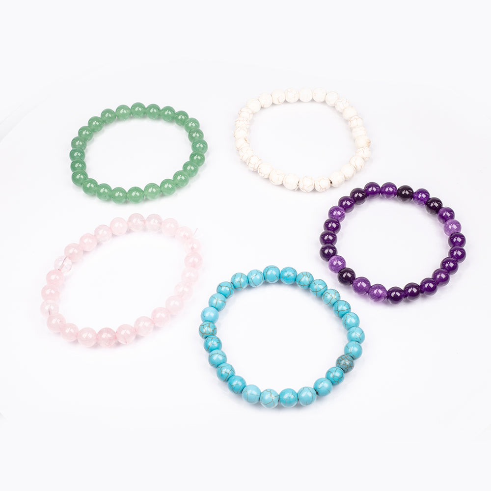 Súprava 5 minerálnych náramkov 1 