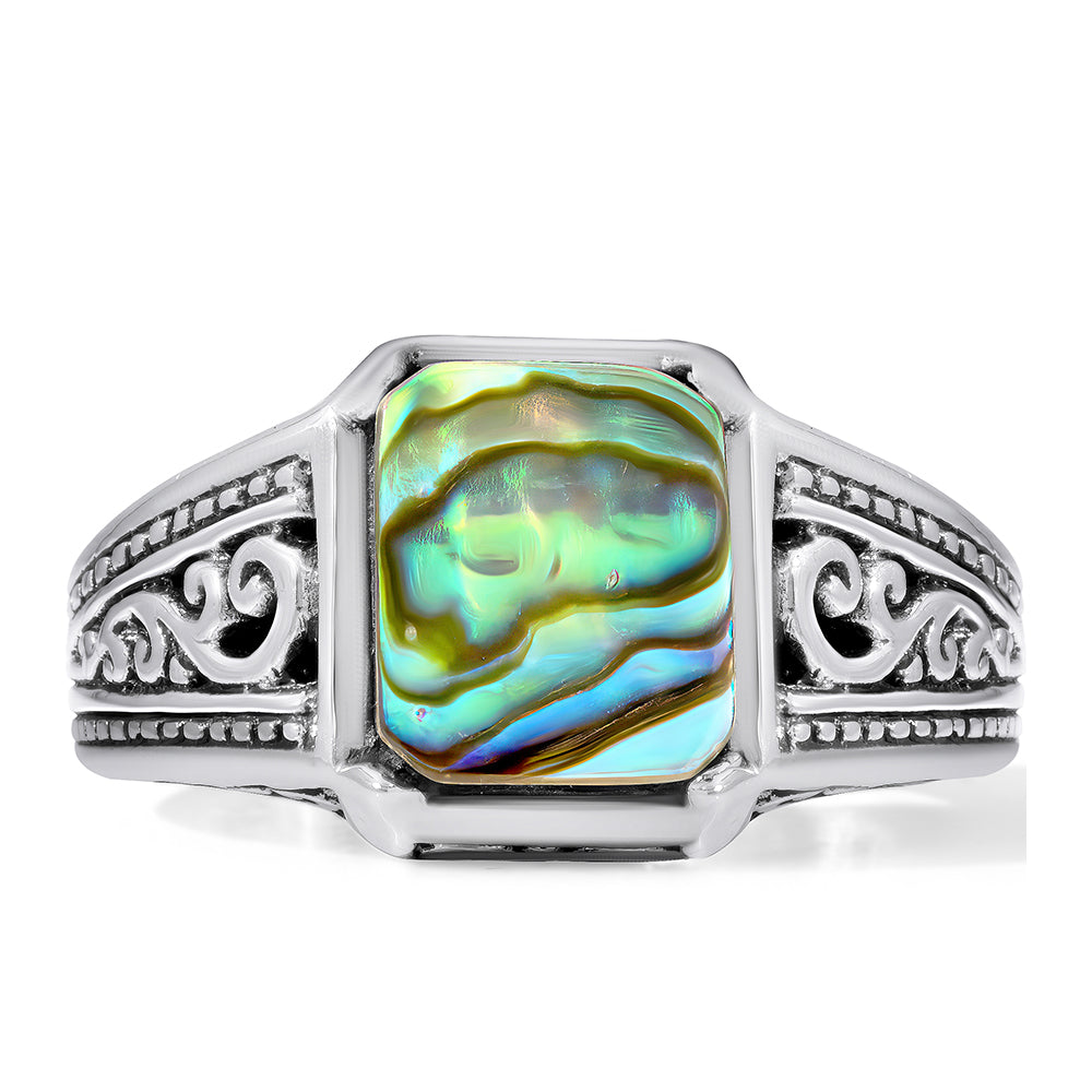 Strieborný Prsteň s Mušľou Abalone 1 