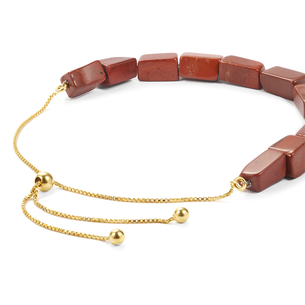 Pozlátený Strieborný Náramok s Červeným Jaspisom