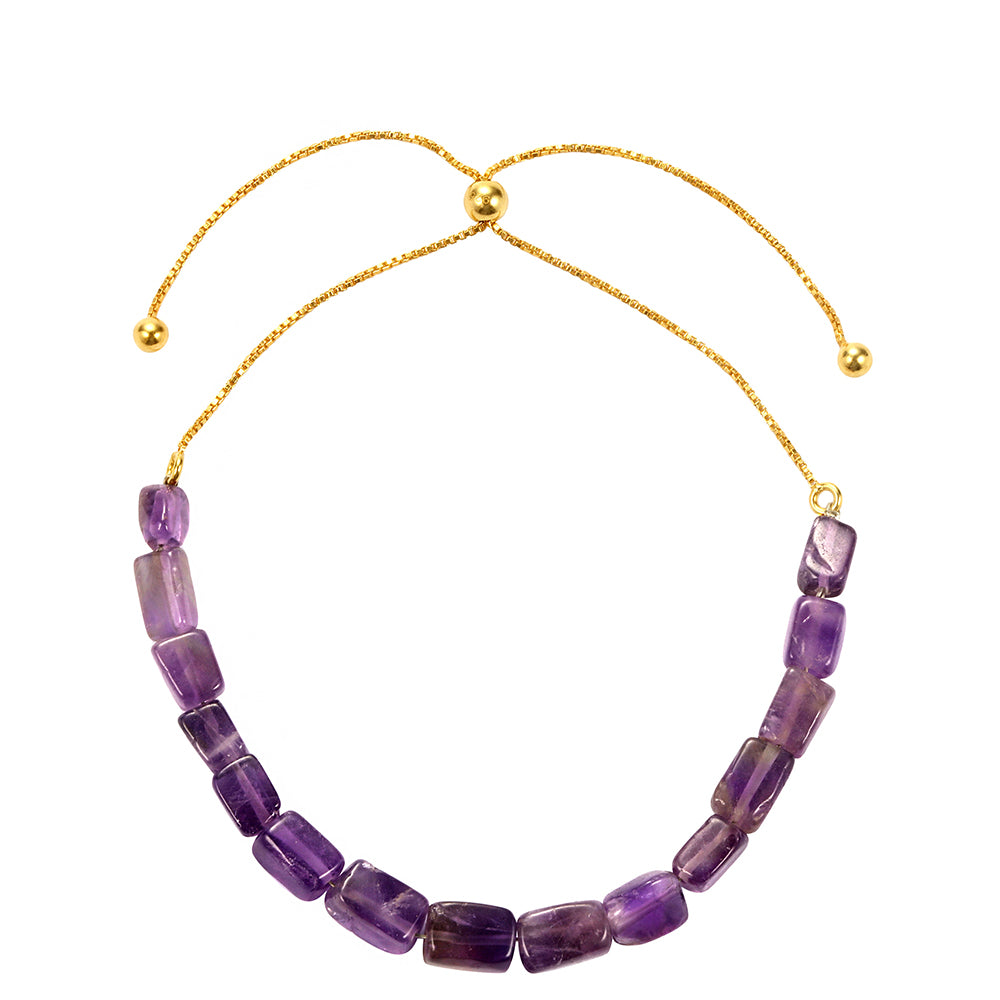 Pozlátený Strieborný Náramok s Brazílskym Ametystom 2 