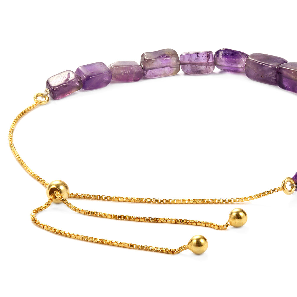 Pozlátený Strieborný Náramok s Brazílskym Ametystom 3 