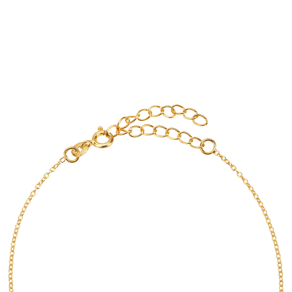 Pozlátený Strieborný Náhrdelník s so Zeleným Nefritom