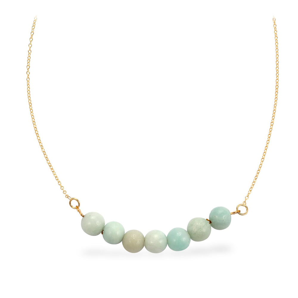 Pozlátený Strieborný Náhrdelník s Amazonitom 2 