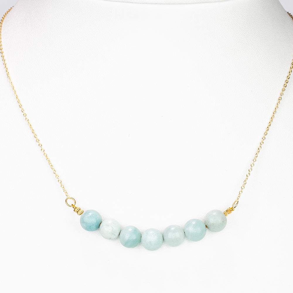 Pozlátený Strieborný Náhrdelník s Amazonitom 5 