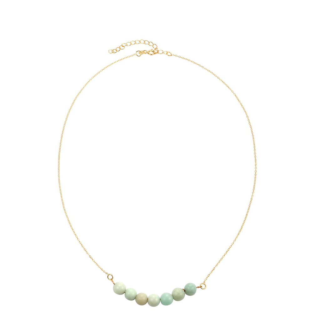 Pozlátený Strieborný Náhrdelník s Amazonitom 1 