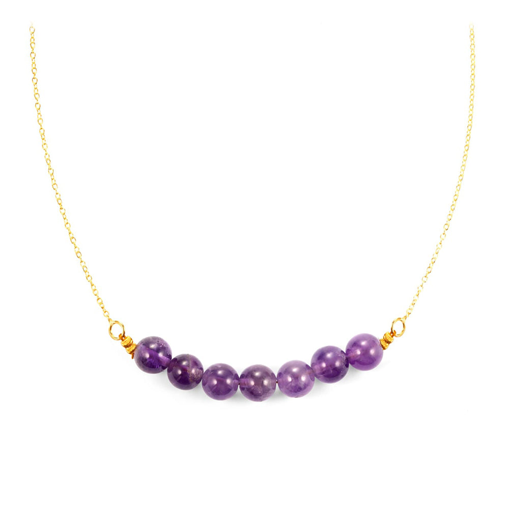 Pozlátený Strieborný Náhrdelník s Brazílskym Ametystom 2 