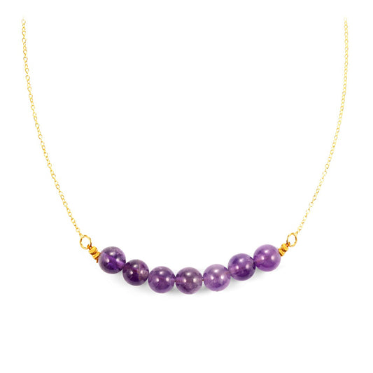 Pozlátený Strieborný Náhrdelník s Brazílskym Ametystom