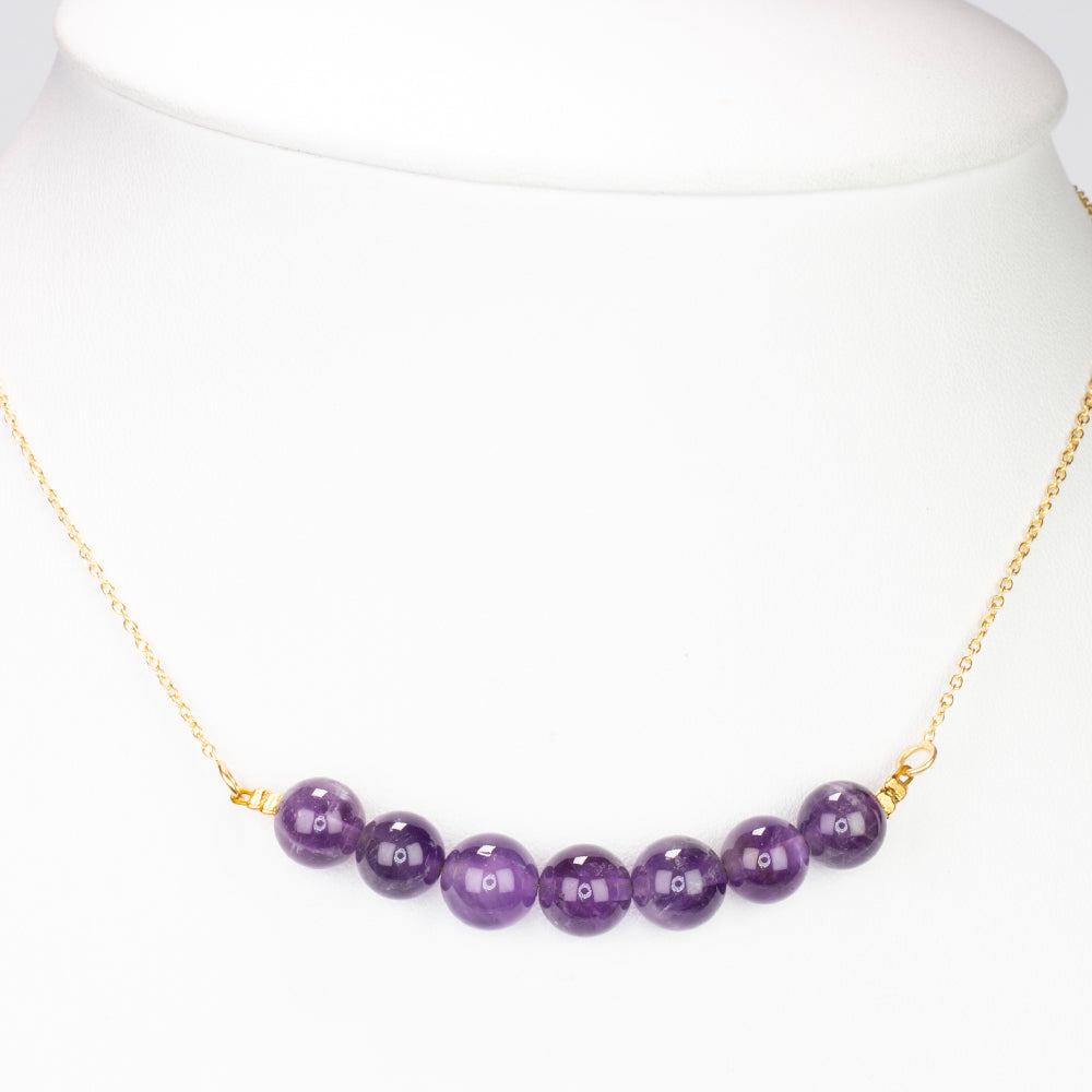 Pozlátený Strieborný Náhrdelník s Brazílskym Ametystom