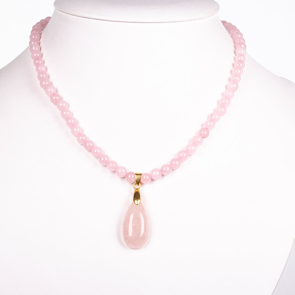 Pozlátený Zliatinový Náhrdelník s Ruženínom 2 