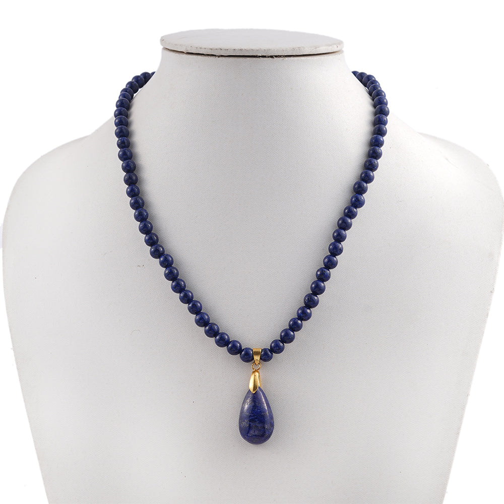 Pozlátený Zliatinový Náhrdelník s Lapisom Lazuli 3 