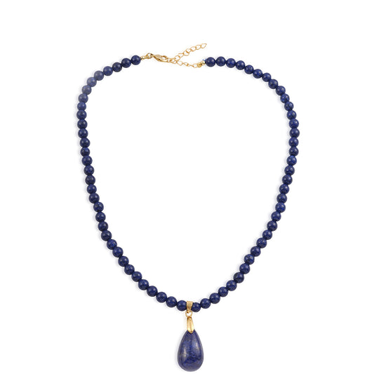Pozlátený Zliatinový Náhrdelník s Lapisom Lazuli